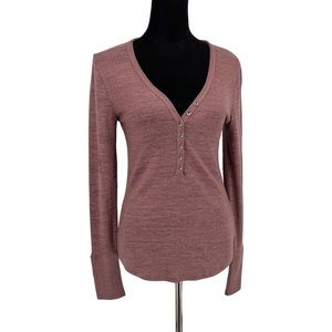 Abercrombie & Fitch Soft & Cozy Henley Mauve Long Sleeve Top Size Medium
